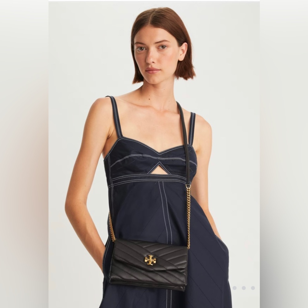 Tory Burch Kira Chevron Quilted Leather Wallet on a Chain